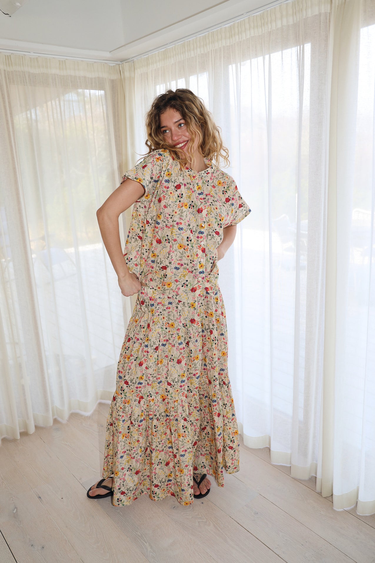 SunsetLL Maxi Skirt - Flower Print