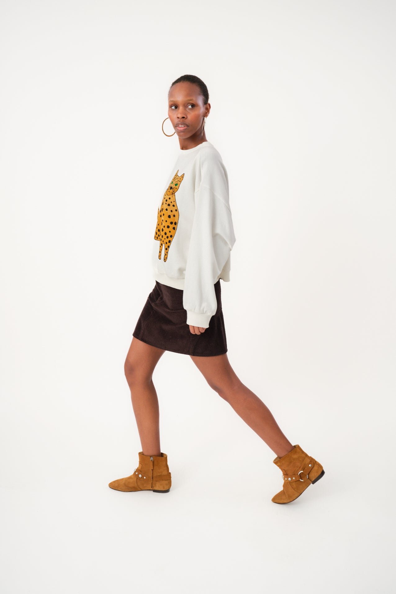 Lollys Laundry SydneyLL Leopard Sweatshirt Sweatshirt 01 White