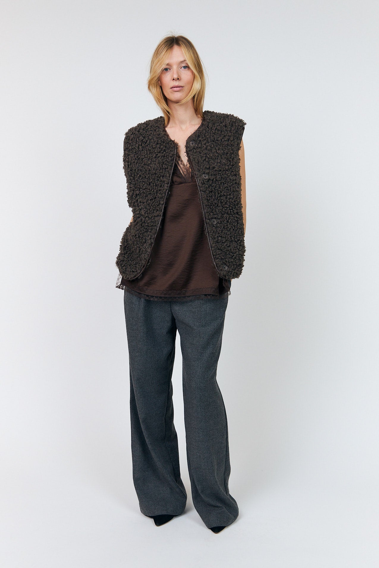 Lollys Laundry VadaLL Vest Outerwear 87 Dark Mokka