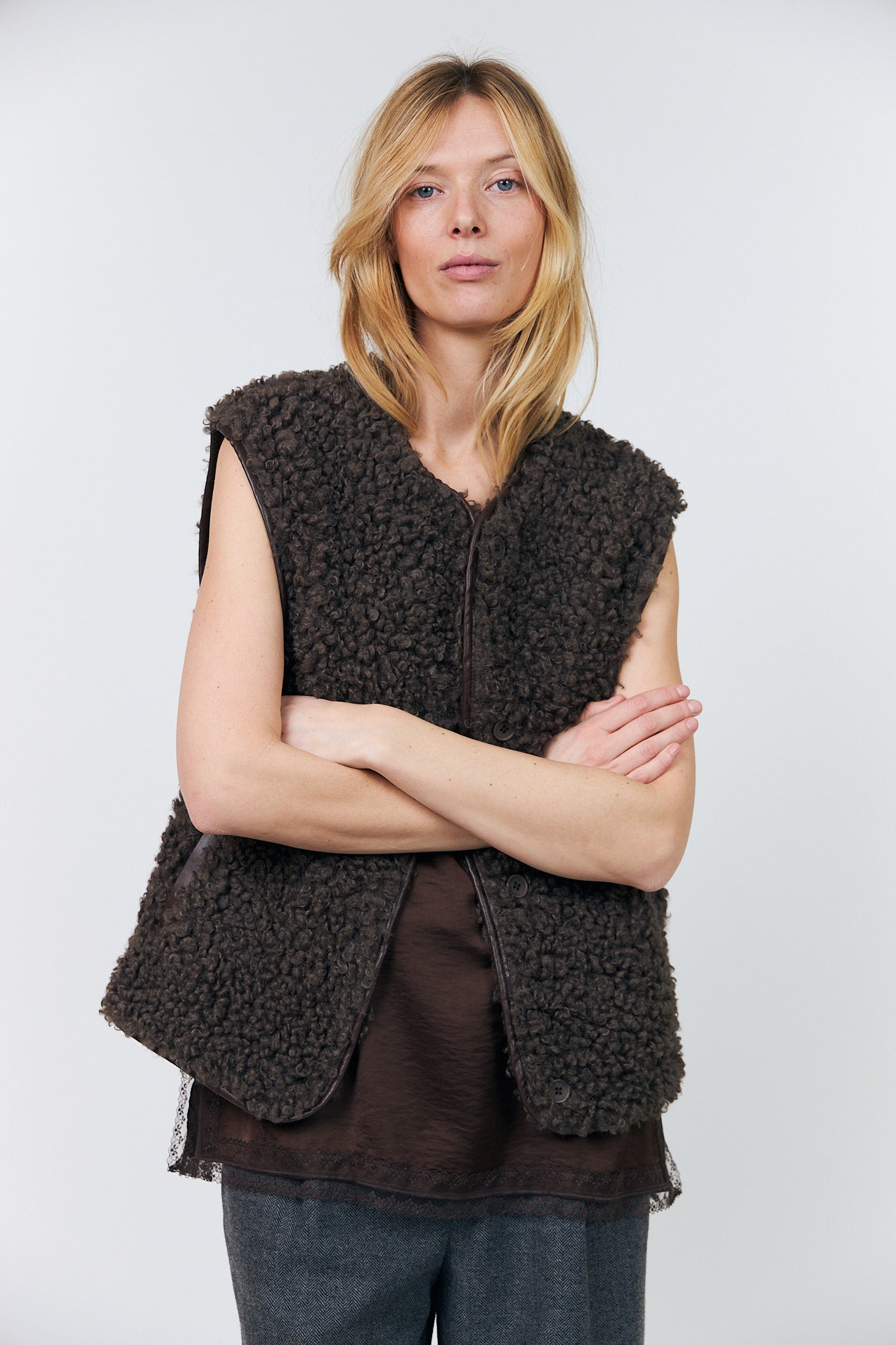 Lollys Laundry VadaLL Vest Outerwear 87 Dark Mokka