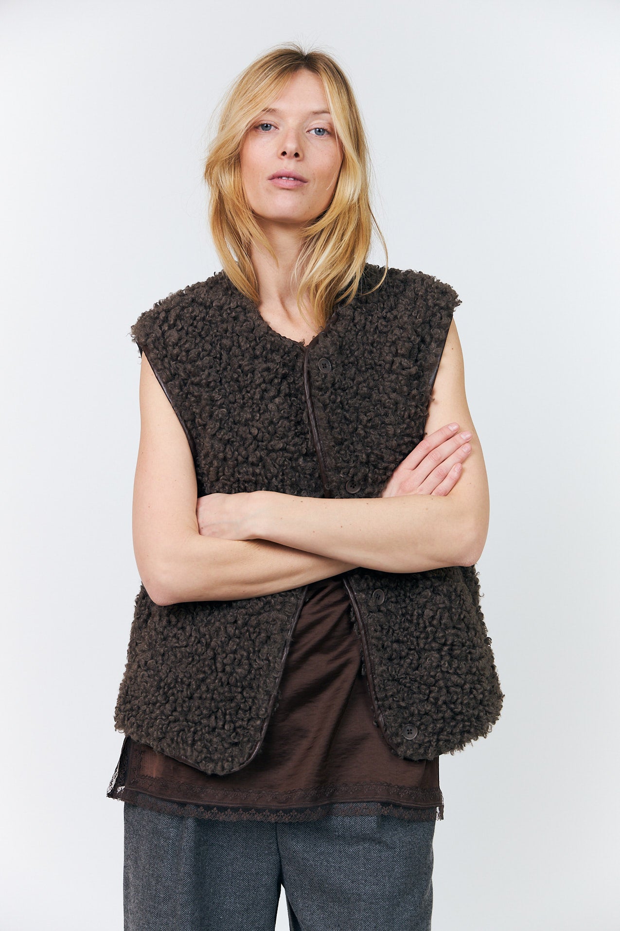 Lollys Laundry VadaLL Vest Outerwear 87 Dark Mokka