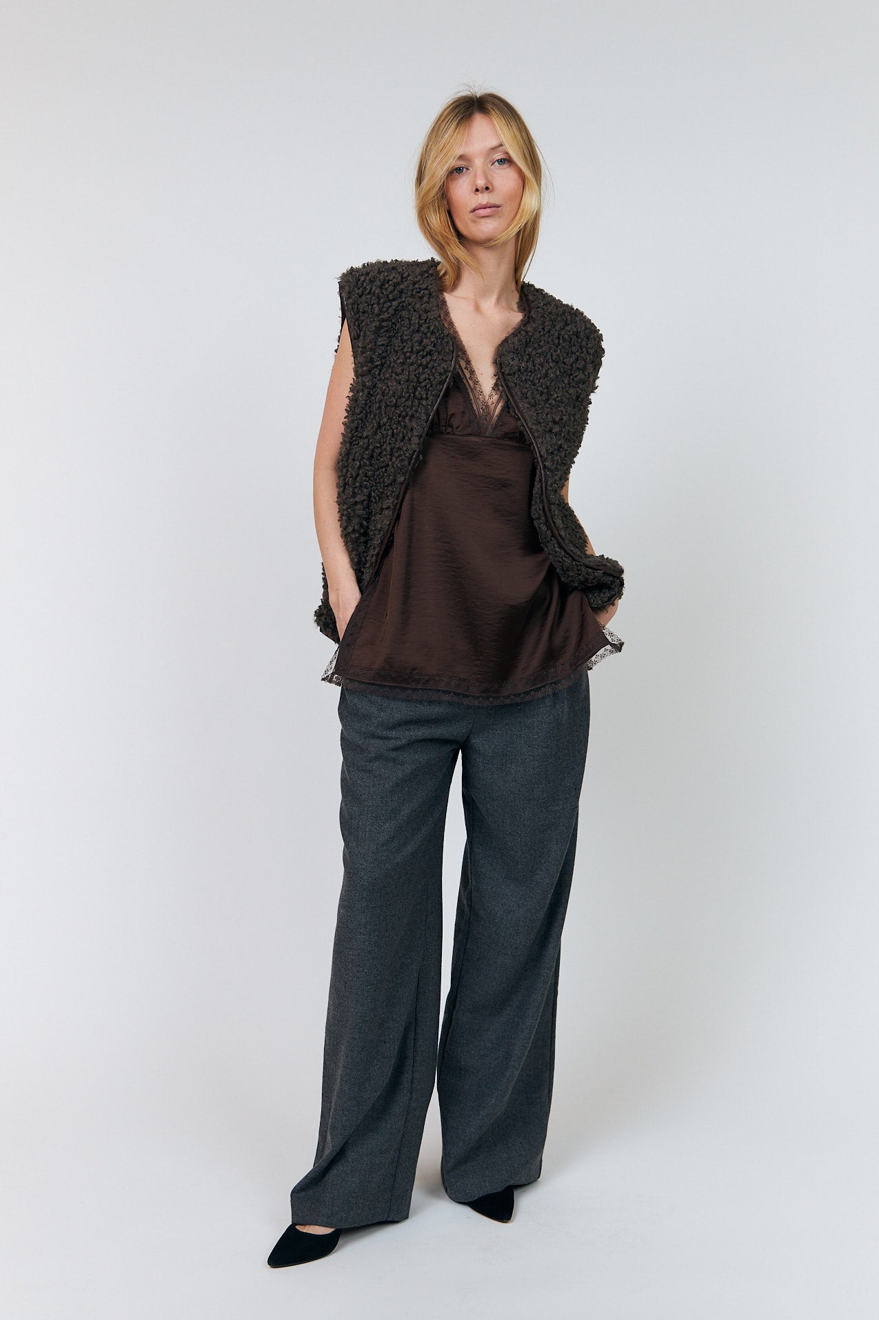 Lollys Laundry VadaLL Vest Outerwear 87 Dark Mokka
