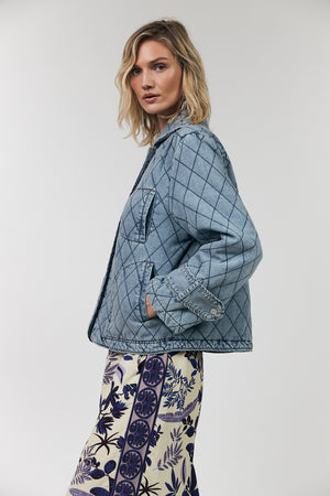 Lollys Laundry ViolaLL Quilted Jacket Outerwear 100 Washed Denim