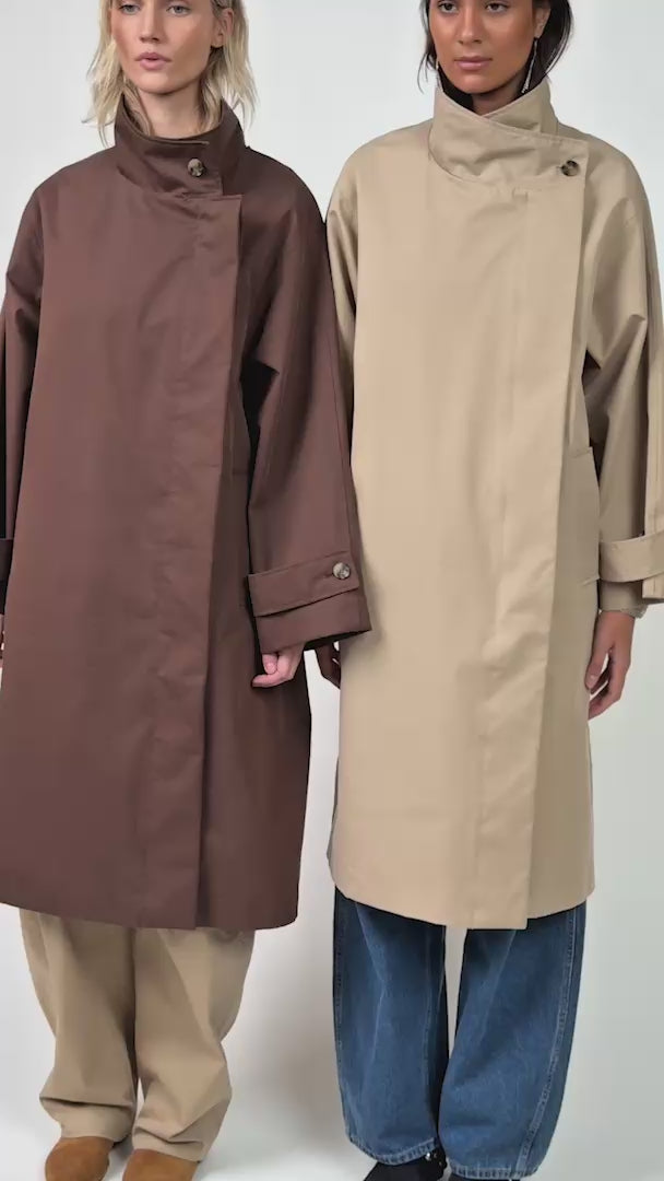 Lollys Laundry RussiLL long Coat Outerwear 87 Dark Mokka